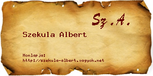 Szekula Albert névjegykártya