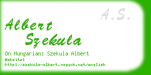 albert szekula business card
